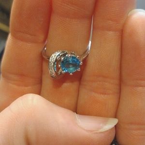Brand New Blue and Diamond Ring